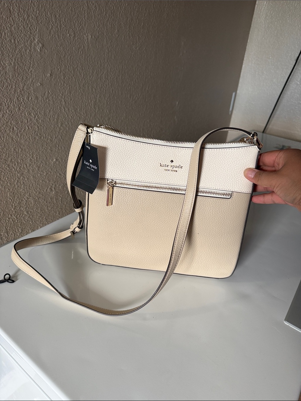 kate spade Two-Tone Cream Crossbody Bag
